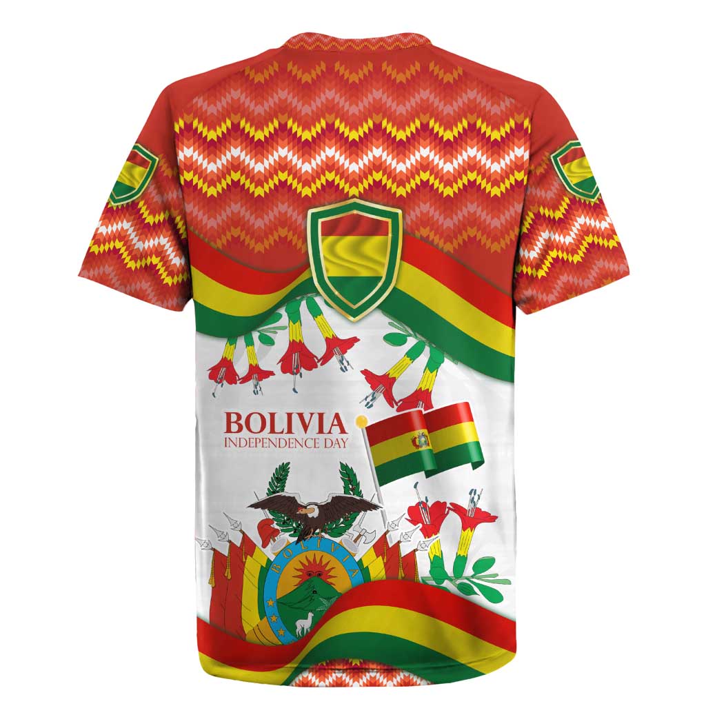 Bolivia Independence Day Rugby Jersey with Flag Colors and August 6 Celebration Design