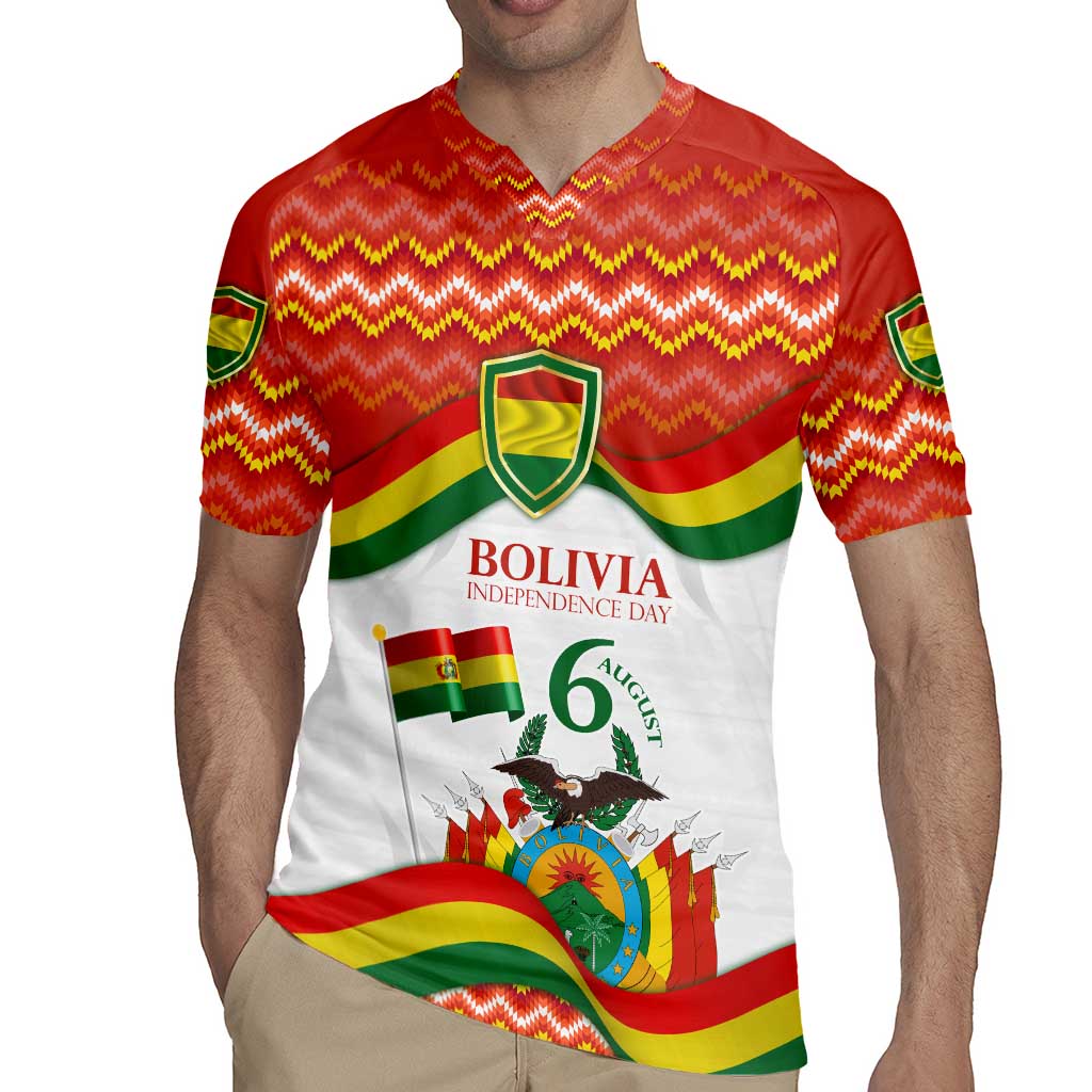 Bolivia Independence Day Rugby Jersey with Flag Colors and August 6 Celebration Design