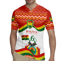 Bolivia Independence Day Rugby Jersey with Flag Colors and August 6 Celebration Design