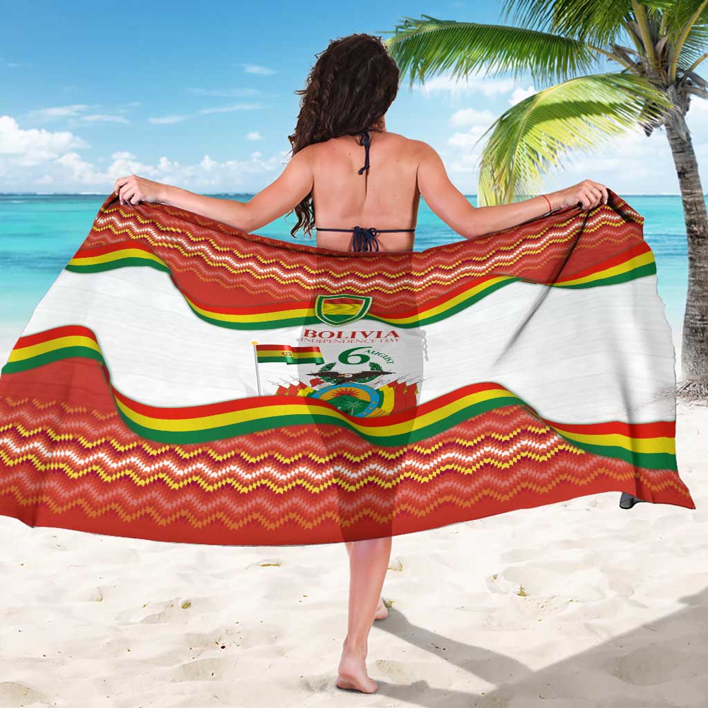Bolivia Independence Day Sarong with Flag Colors and August 6 Celebration Design
