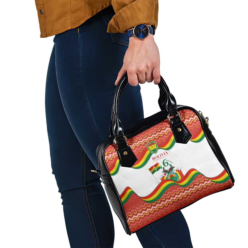 Bolivia Independence Day Shoulder Handbag with Flag Colors and August 6 Celebration Design