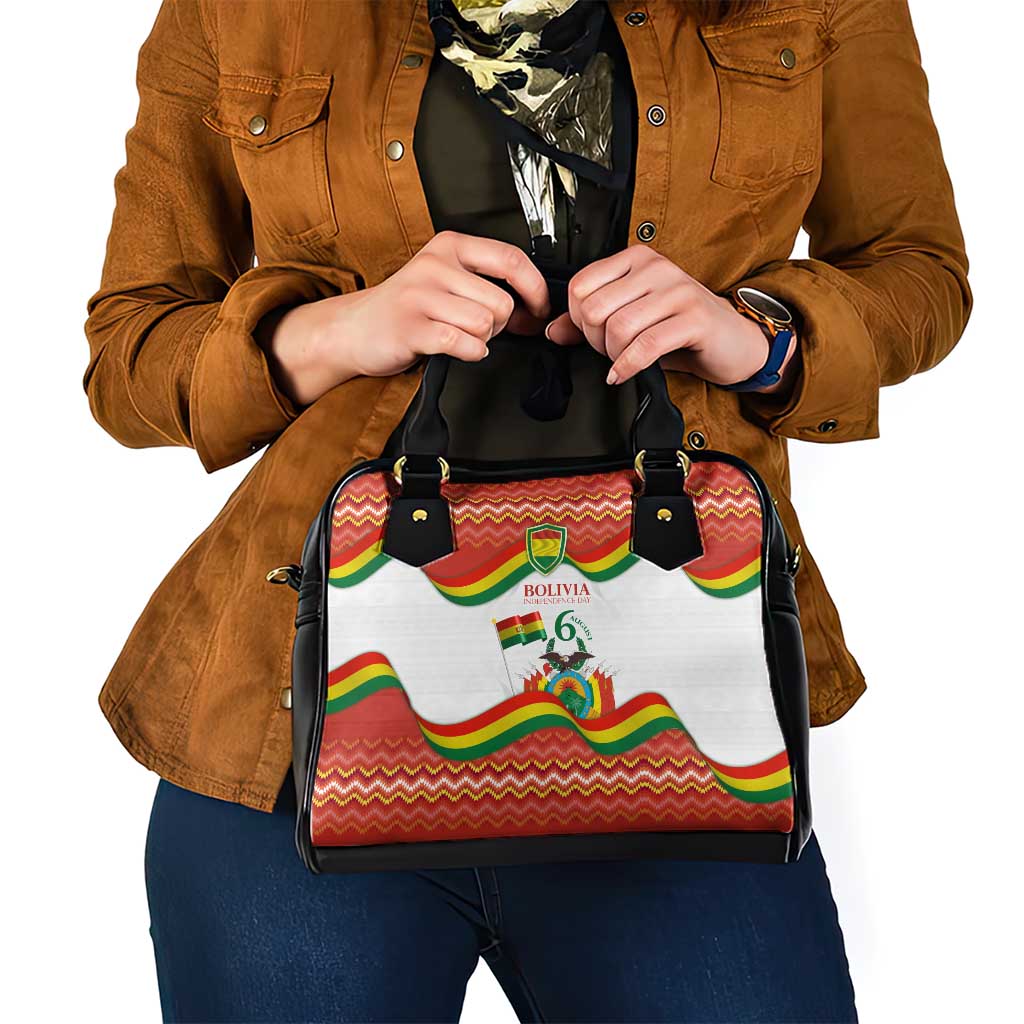 Bolivia Independence Day Shoulder Handbag with Flag Colors and August 6 Celebration Design