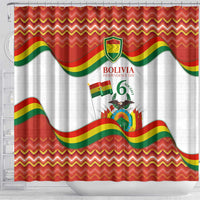 Bolivia Independence Day Shower Curtain with Flag Colors and August 6 Celebration Design