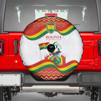 Bolivia Independence Day Spare Tire Cover with Flag Colors and August 6 Celebration Design