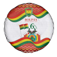 Bolivia Independence Day Spare Tire Cover with Flag Colors and August 6 Celebration Design