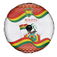 Bolivia Independence Day Spare Tire Cover with Flag Colors and August 6 Celebration Design