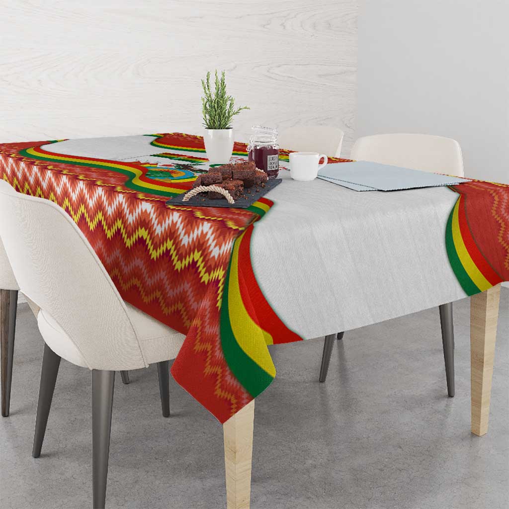 Bolivia Independence Day Tablecloth with Flag Colors and August 6 Celebration Design