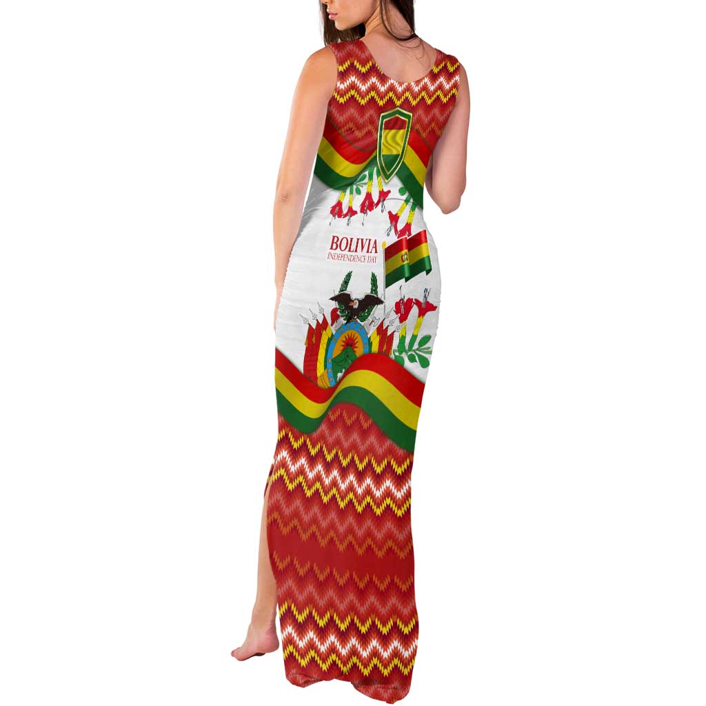 Bolivia Independence Day Tank Maxi Dress with Flag Colors and August 6 Celebration Design