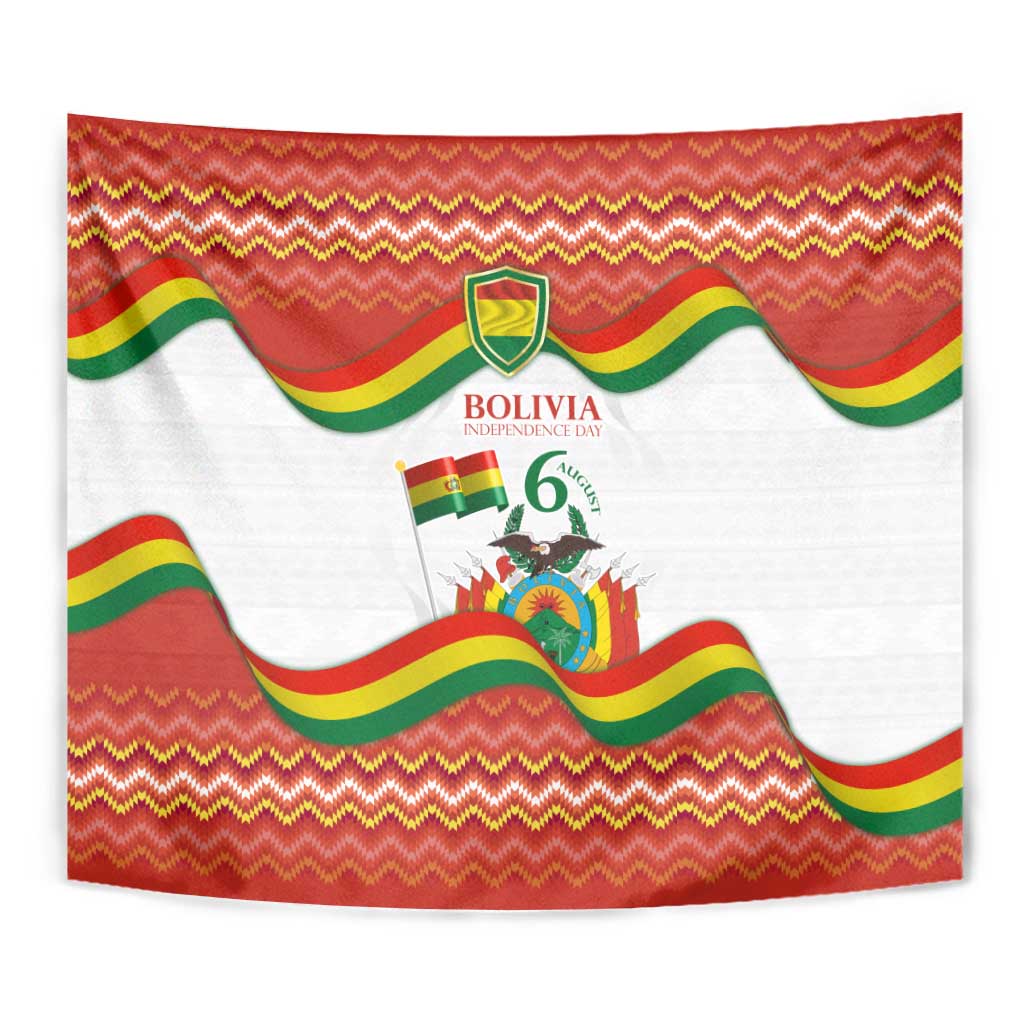 Bolivia Independence Day Tapestry with Flag Colors and August 6 Celebration Design