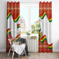 Bolivia Independence Day Window Curtain with Flag Colors and August 6 Celebration Design