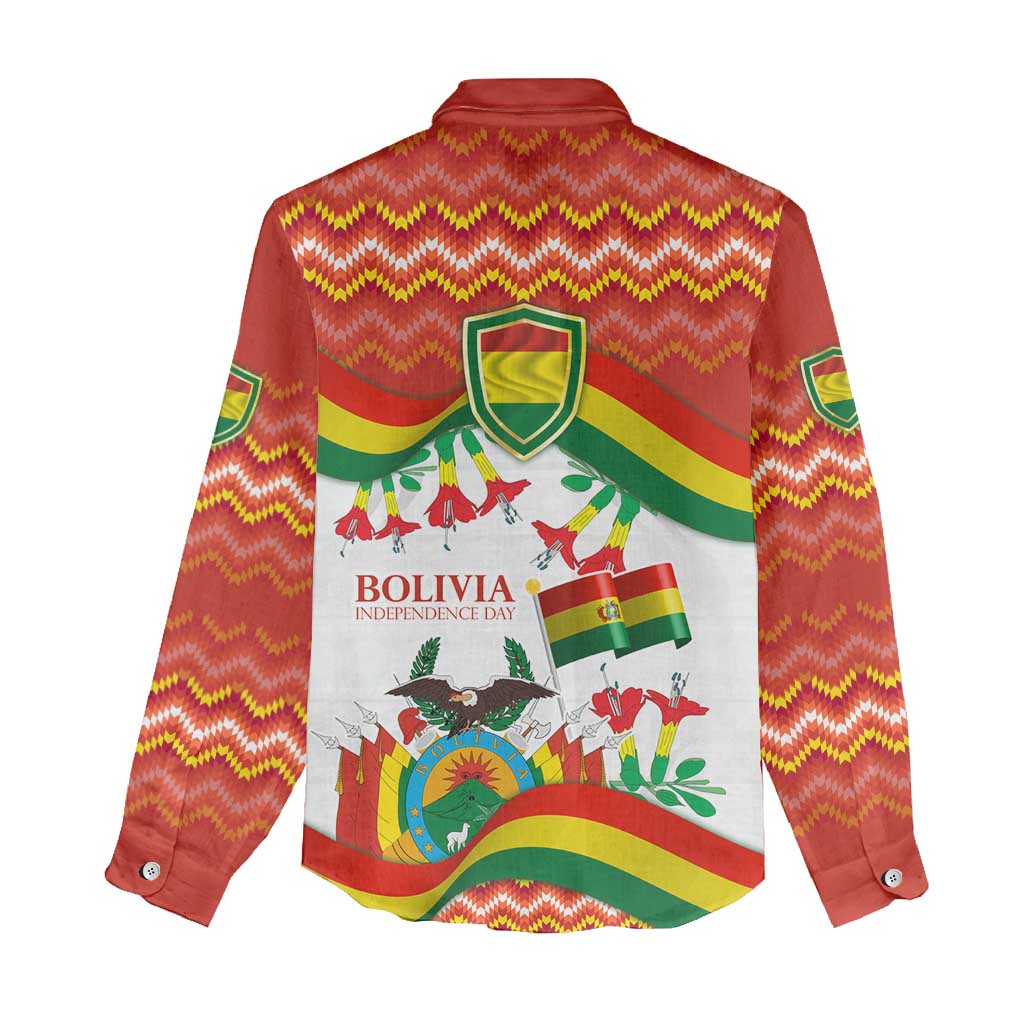 Bolivia Independence Day Women Casual Shirt with Flag Colors and August 6 Celebration Design