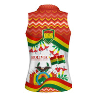 Bolivia Independence Day Women Sleeveless Polo Shirt with Flag Colors and August 6 Celebration Design