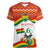Bolivia Independence Day Women V-Neck T-Shirt with Flag Colors and August 6 Celebration Design