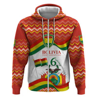 Bolivia Independence Day Zip Hoodie with Flag Colors and August 6 Celebration Design