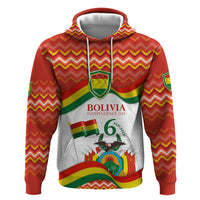 Bolivia Independence Day Zip Hoodie with Flag Colors and August 6 Celebration Design