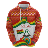 Bolivia Independence Day Zip Hoodie with Flag Colors and August 6 Celebration Design
