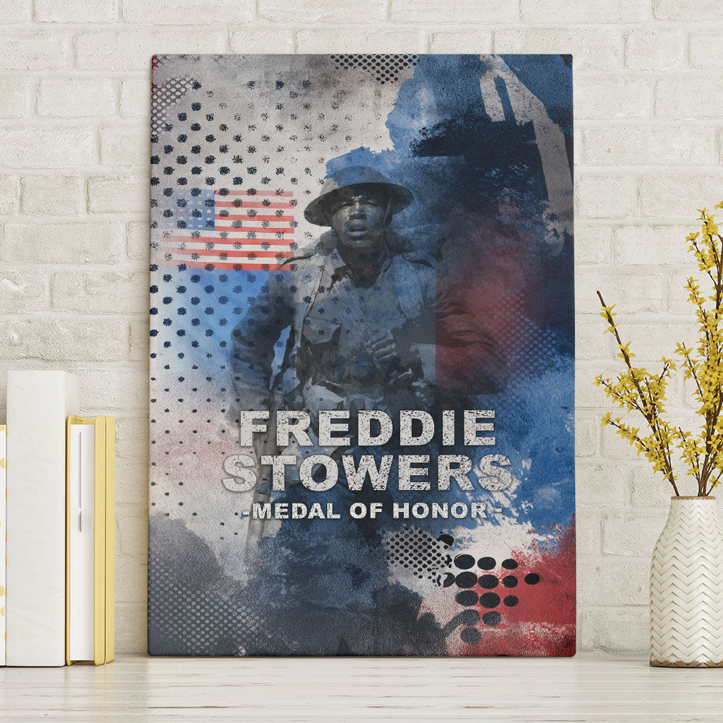 Freddie Stowers Canvas Wall Art African American Military Hero - Medal Of Honor 157th Infantry Division