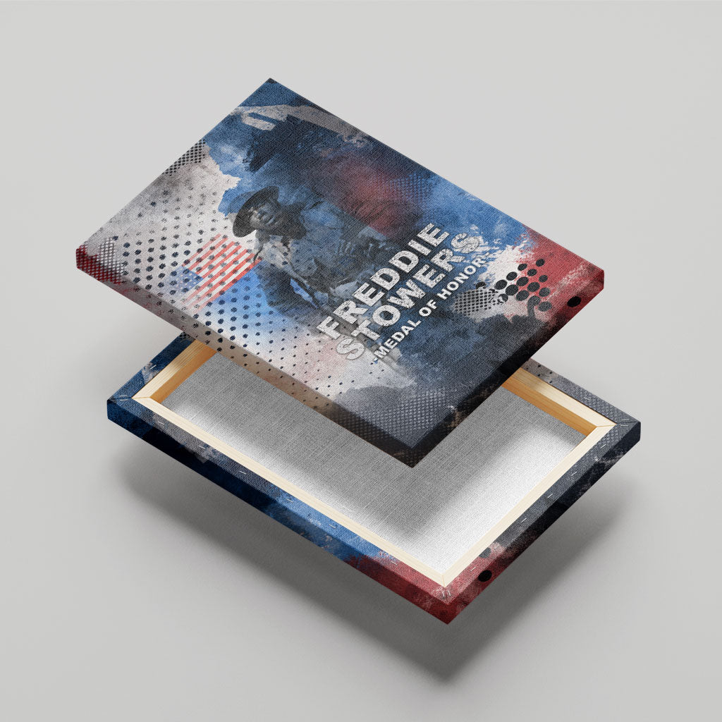 Freddie Stowers Canvas Wall Art African American Military Hero - Medal Of Honor 157th Infantry Division