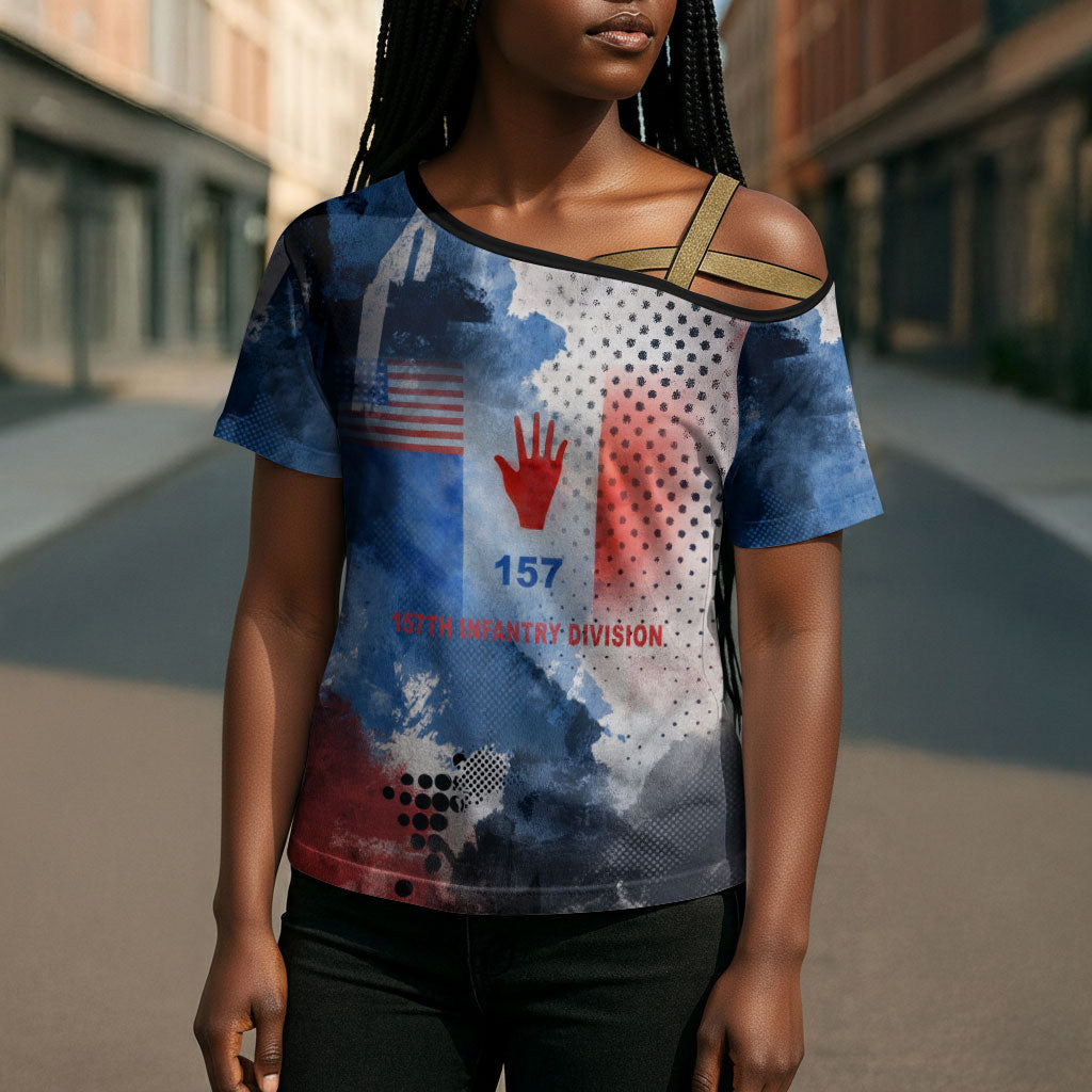 Freddie Stowers Cross Shoulder Shirt African American Military Hero - Medal Of Honor 157th Infantry Division