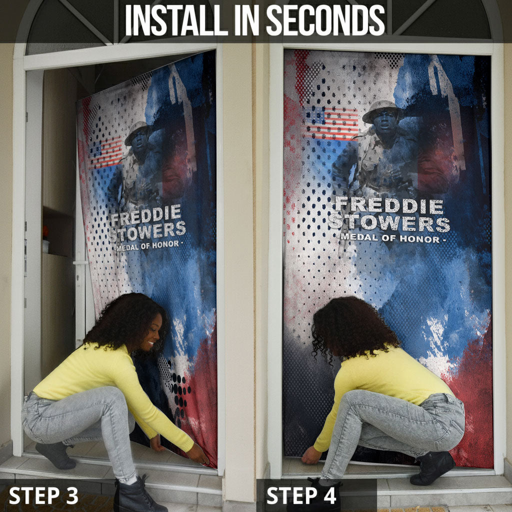 Freddie Stowers Door Cover African American Military Hero - Medal Of Honor 157th Infantry Division