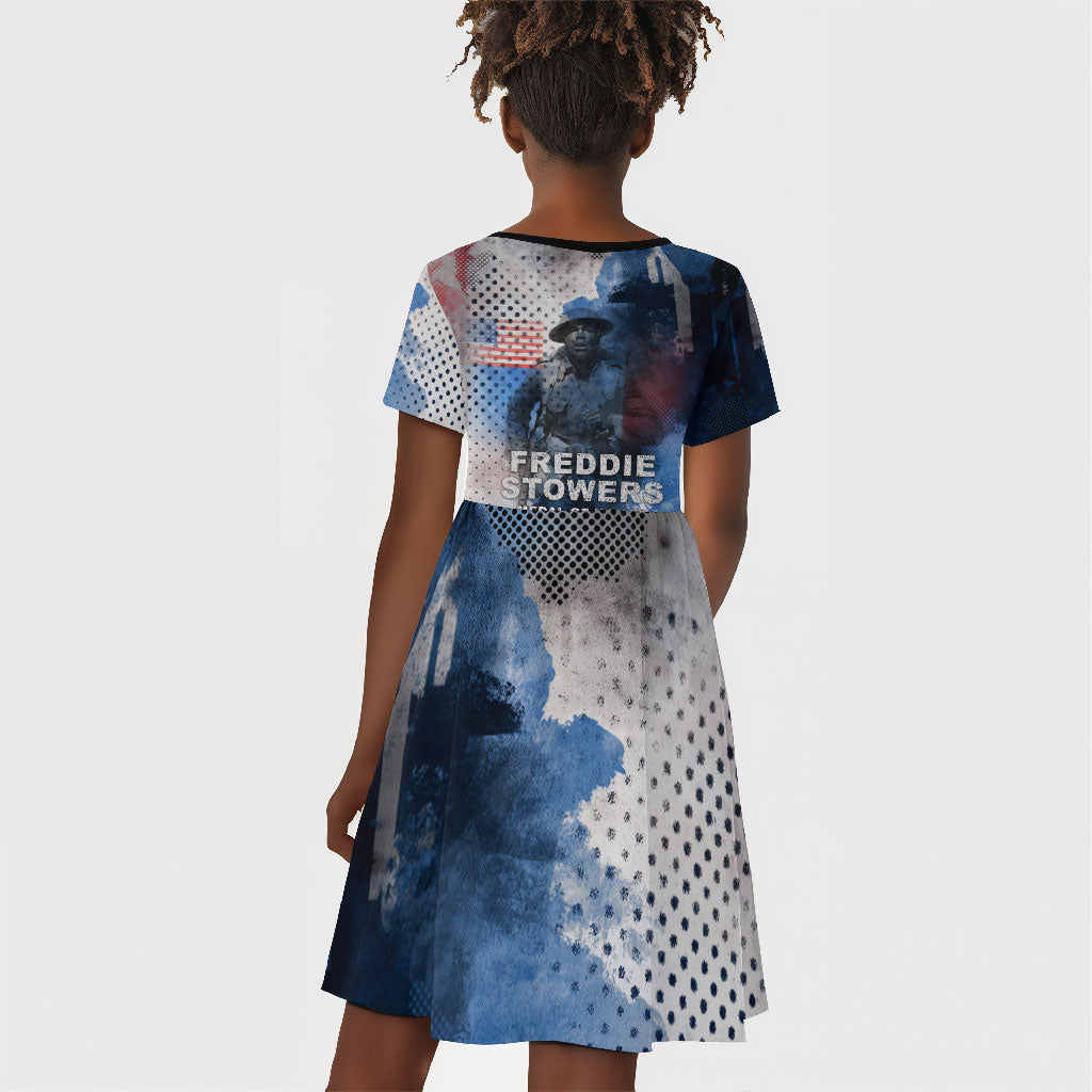 Freddie Stowers Kid Short Sleeve Dress African American Military Hero - Medal Of Honor 157th Infantry Division