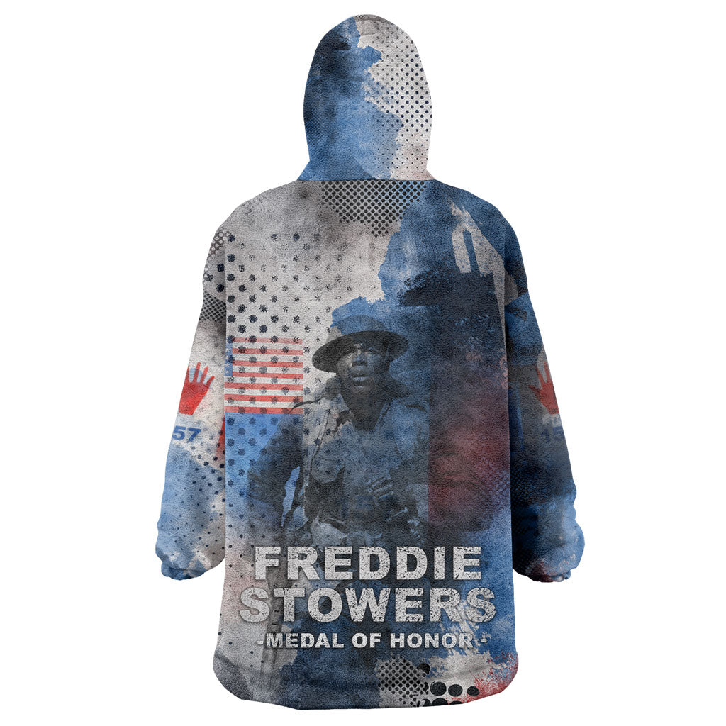Freddie Stowers Kid Wearable Blanket Hoodie African American Military Hero - Medal Of Honor 157th Infantry Division
