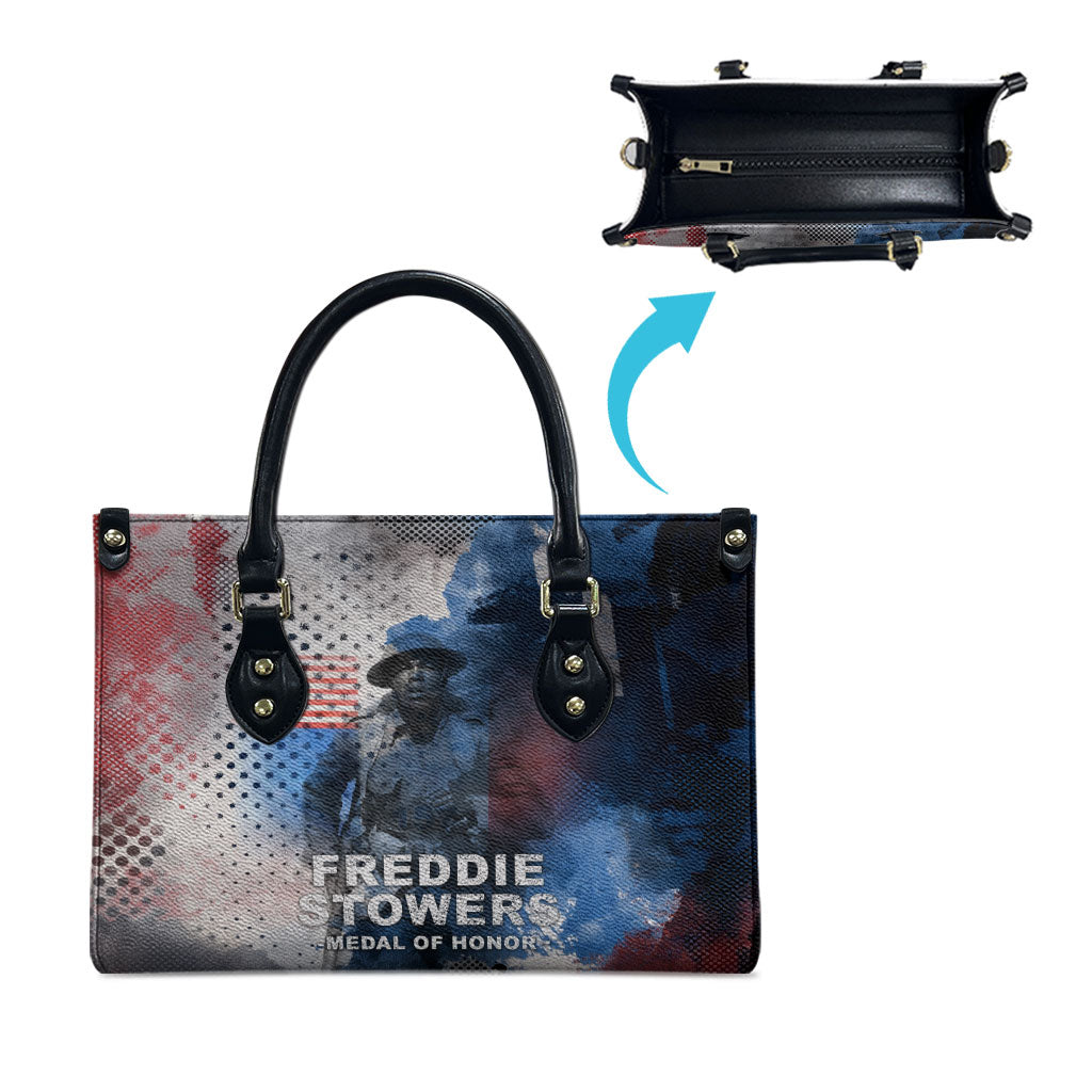 Freddie Stowers Leather Bag African American Military Hero - Medal Of Honor 157th Infantry Division