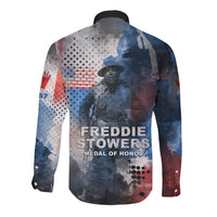 Freddie Stowers Long Sleeve Button Shirt African American Military Hero - Medal Of Honor 157th Infantry Division