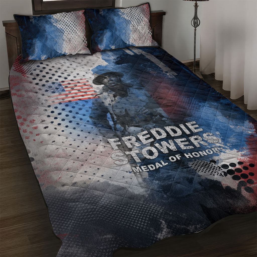 Freddie Stowers Quilt Bed Set African American Military Hero - Medal Of Honor 157th Infantry Division