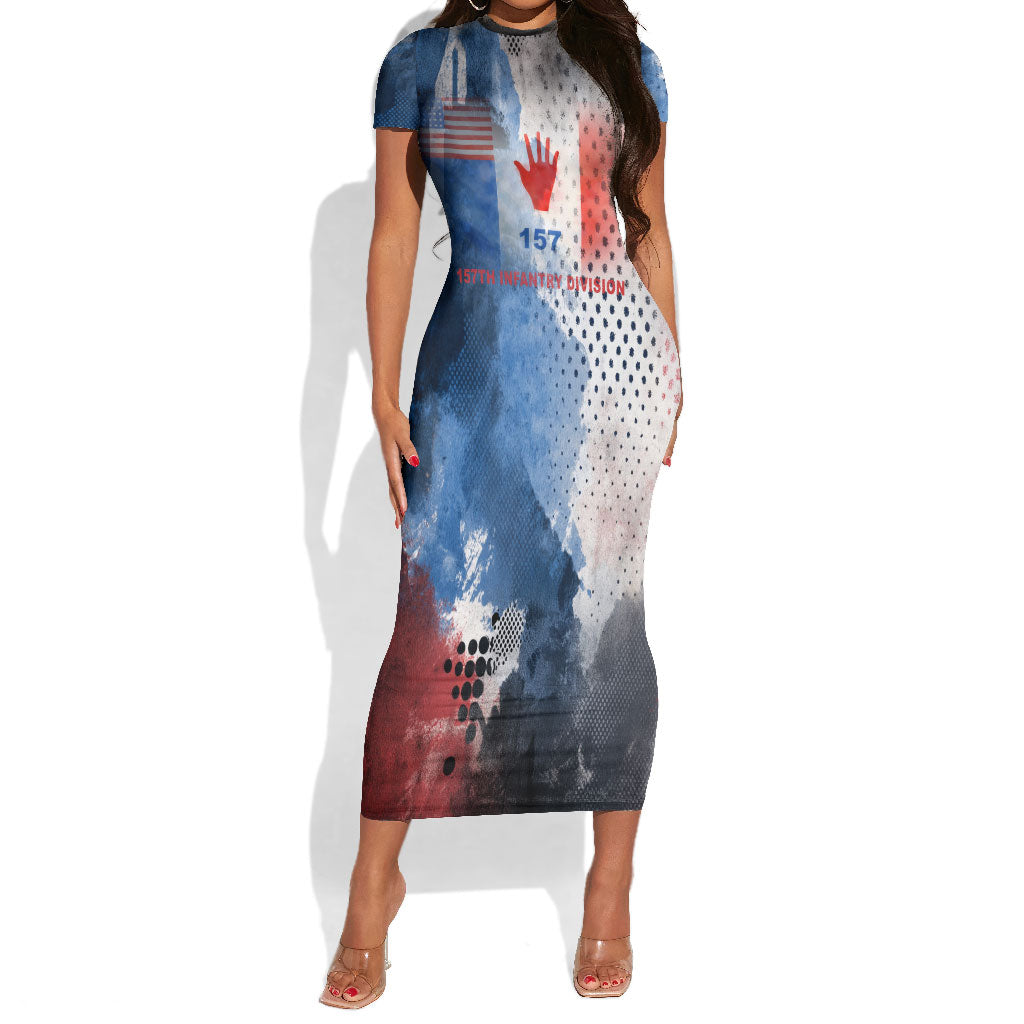 Freddie Stowers Short Sleeve Bodycon Dress African American Military Hero - Medal Of Honor 157th Infantry Division