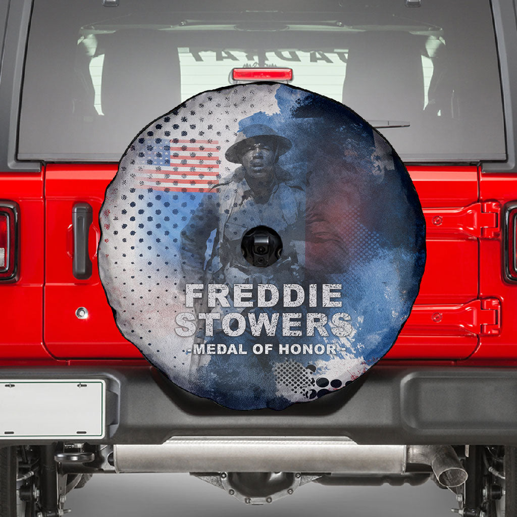 Freddie Stowers Spare Tire Cover African American Military Hero - Medal Of Honor 157th Infantry Division