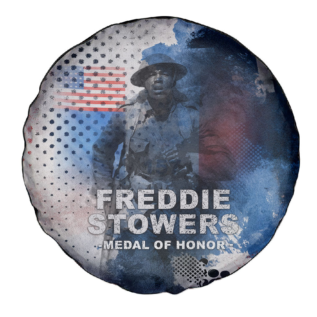Freddie Stowers Spare Tire Cover African American Military Hero - Medal Of Honor 157th Infantry Division