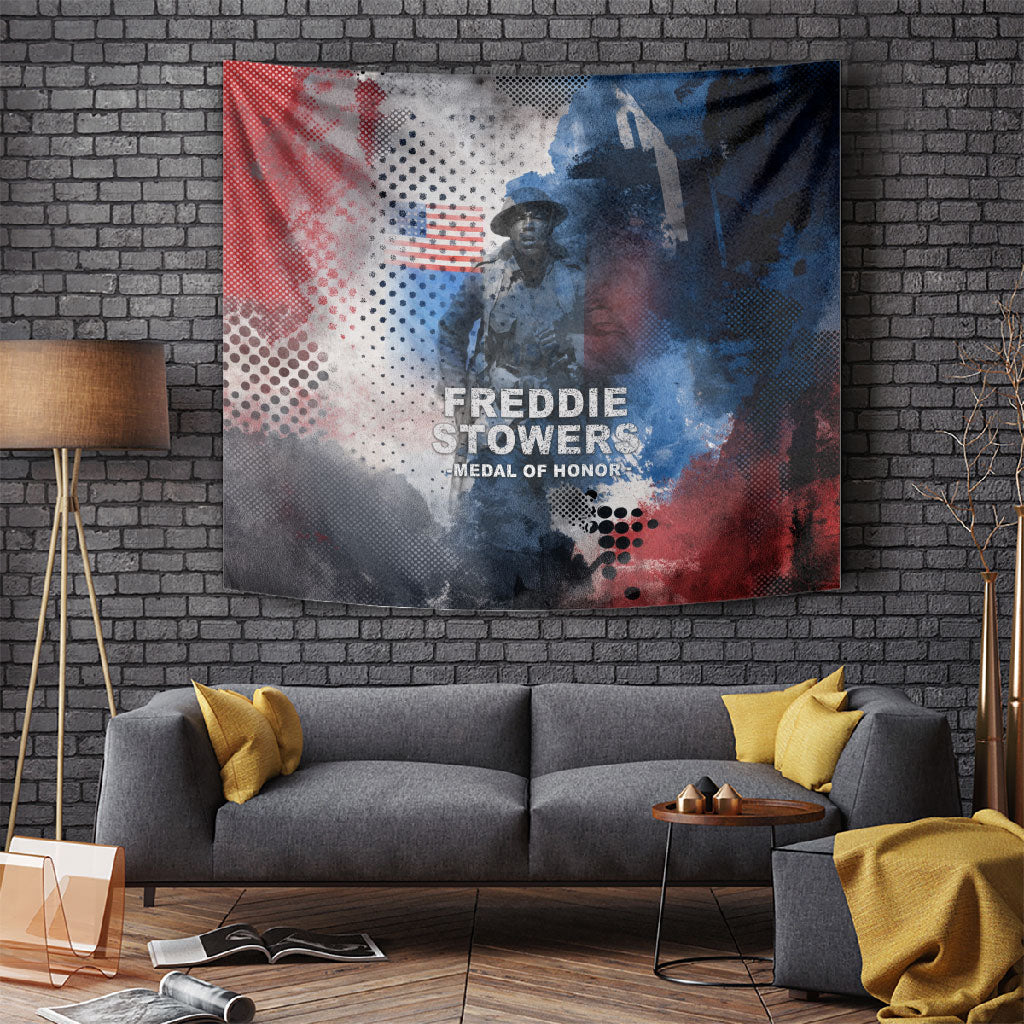 Freddie Stowers Tapestry African American Military Hero - Medal Of Honor 157th Infantry Division