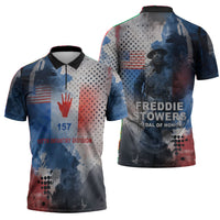 Freddie Stowers Zipper Polo Shirt African American Military Hero - Medal Of Honor 157th Infantry Division
