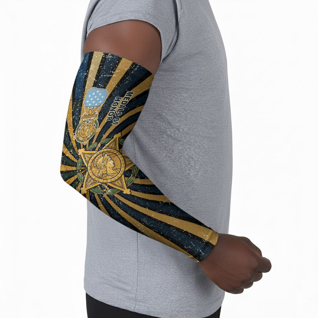 Freddie Stowers Arm Sleeves Medal Of Honor Hero - Vintage Retro Sunburst - Military Valor Heritage