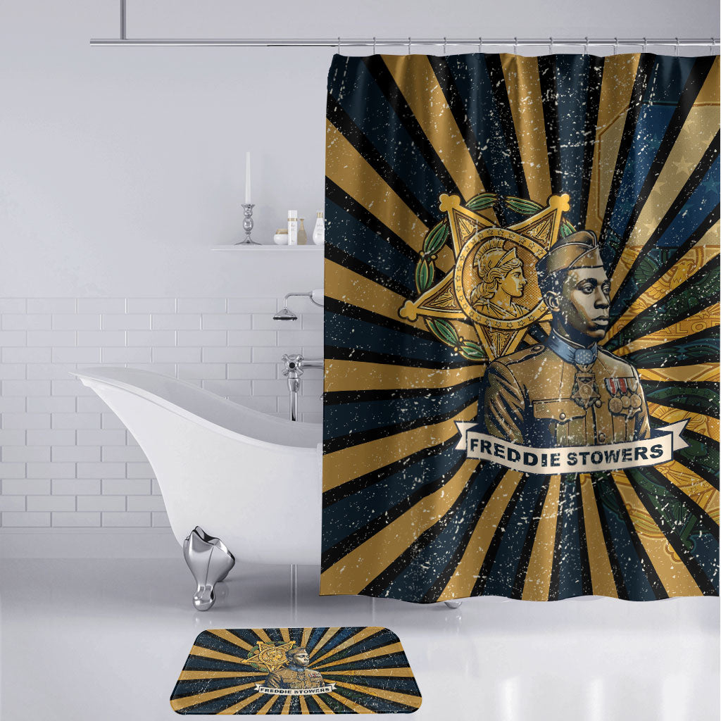 Freddie Stowers Bathroom Set Medal Of Honor Hero - Vintage Retro Sunburst - Military Valor Heritage