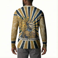 Freddie Stowers Button Sweatshirt Medal Of Honor Hero - Vintage Retro Sunburst - Military Valor Heritage