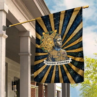 Freddie Stowers Garden Flag Medal Of Honor Hero - Vintage Retro Sunburst - Military Valor Heritage