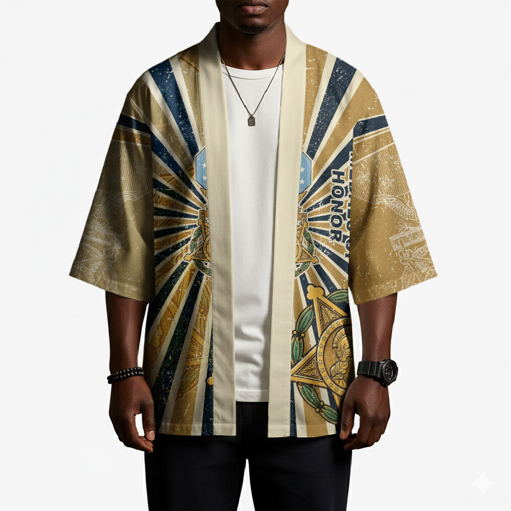 Freddie Stowers Kimono Medal Of Honor Hero - Vintage Retro Sunburst - Military Valor Heritage