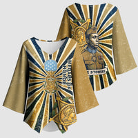 Freddie Stowers Kimono Sleeve Blouse Medal Of Honor Hero - Vintage Retro Sunburst - Military Valor Heritage