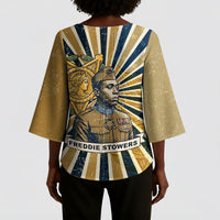 Freddie Stowers Kimono Sleeve Blouse Medal Of Honor Hero - Vintage Retro Sunburst - Military Valor Heritage