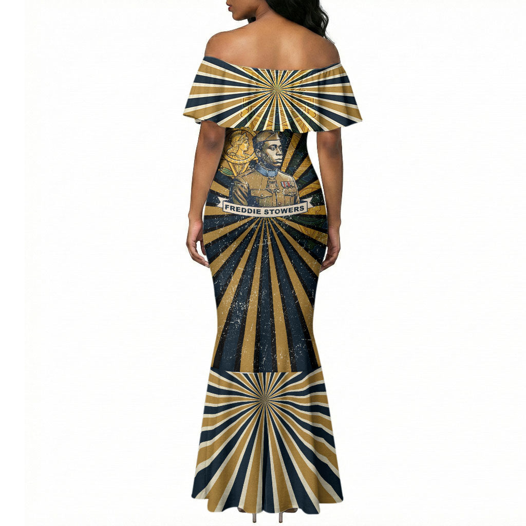 Freddie Stowers Mermaid Dress Medal Of Honor Hero - Vintage Retro Sunburst - Military Valor Heritage