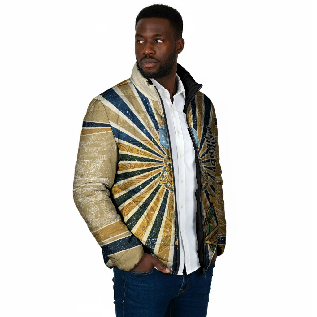 Freddie Stowers Padded Jacket Medal Of Honor Hero - Vintage Retro Sunburst - Military Valor Heritage