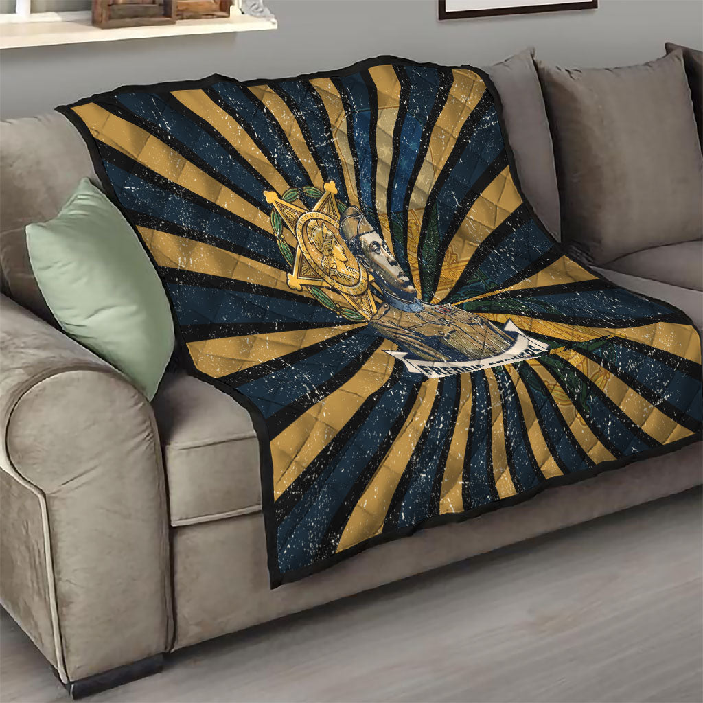 Freddie Stowers Quilt Medal Of Honor Hero - Vintage Retro Sunburst - Military Valor Heritage