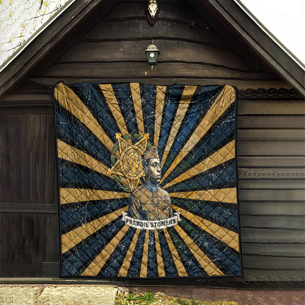 Freddie Stowers Quilt Medal Of Honor Hero - Vintage Retro Sunburst - Military Valor Heritage