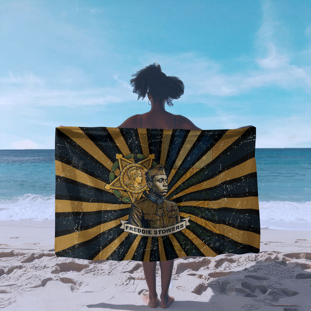Freddie Stowers Sarong Medal Of Honor Hero - Vintage Retro Sunburst - Military Valor Heritage