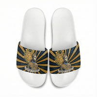 Freddie Stowers Slide Sandals Medal Of Honor Hero - Vintage Retro Sunburst - Military Valor Heritage