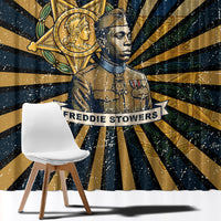 Freddie Stowers Window Curtain Medal Of Honor Hero - Vintage Retro Sunburst - Military Valor Heritage