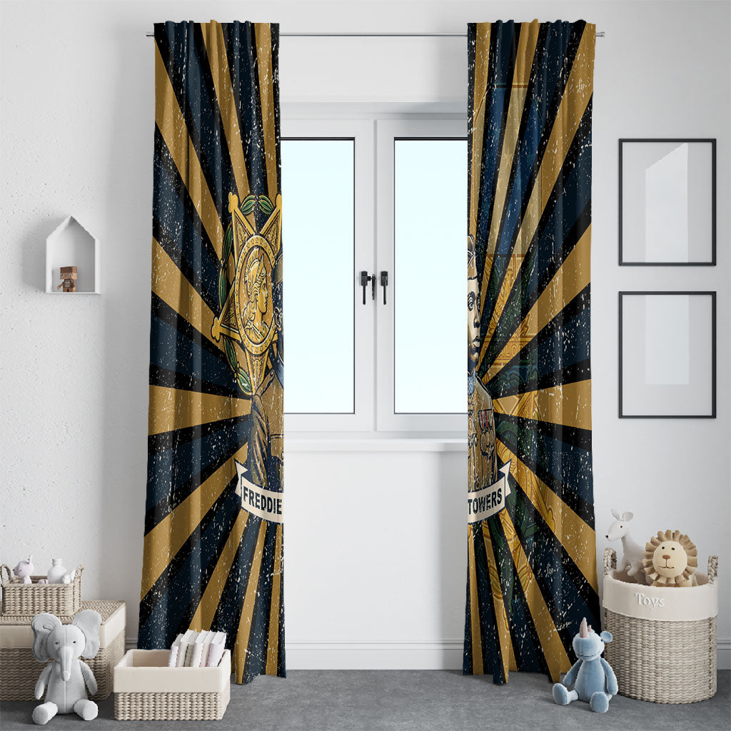 Freddie Stowers Window Curtain Medal Of Honor Hero - Vintage Retro Sunburst - Military Valor Heritage