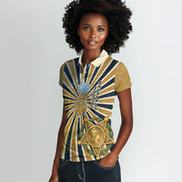 Freddie Stowers Women Polo Shirt Medal Of Honor Hero - Vintage Retro Sunburst - Military Valor Heritage